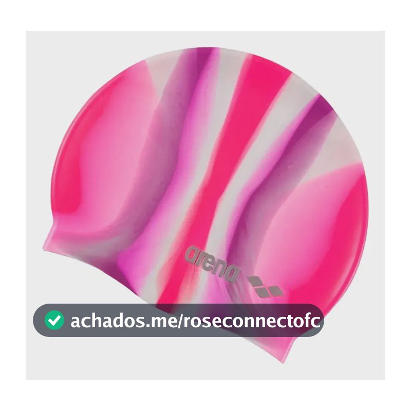 Touca De Natação Masc/femi Pop Art Em Silicone Rosa Arena Rosa Listras Único