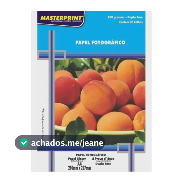 Papel Fotografico Inkjet A4 Glossy Dupla Face 180g Cor Branco