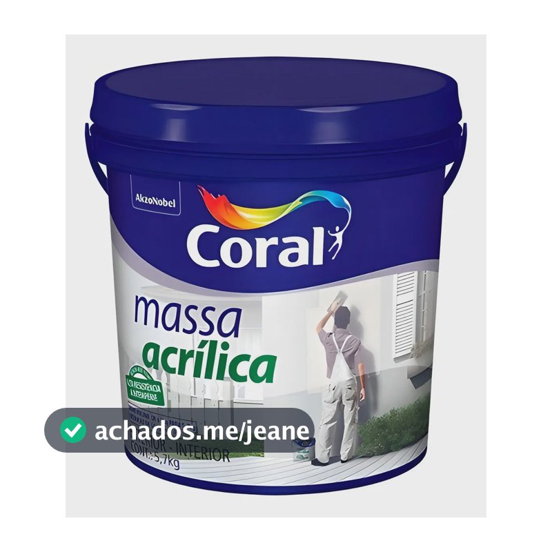 Massa Acrílica Branca Acabamento Fosco Linha Coral 5,7kg