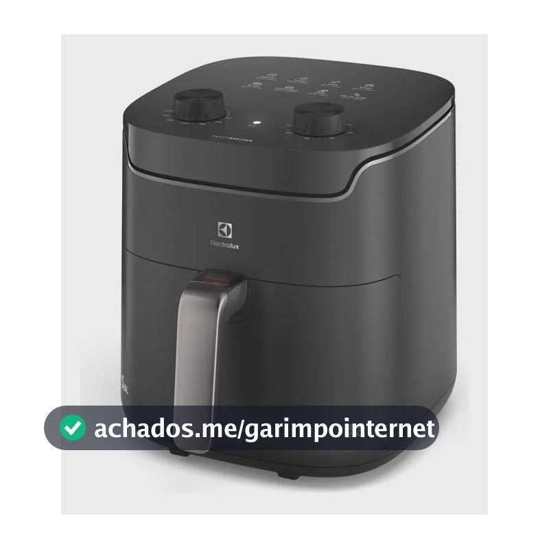 Air fryer Fritadeira Elétrica Electrolux EAF40 1400W sem oleo Rita Lobo 5,6L 8 receitas pré-sugeridas timer 60 minutos desligamento automático cesto removivel dupla camada antiaderente - Cinza