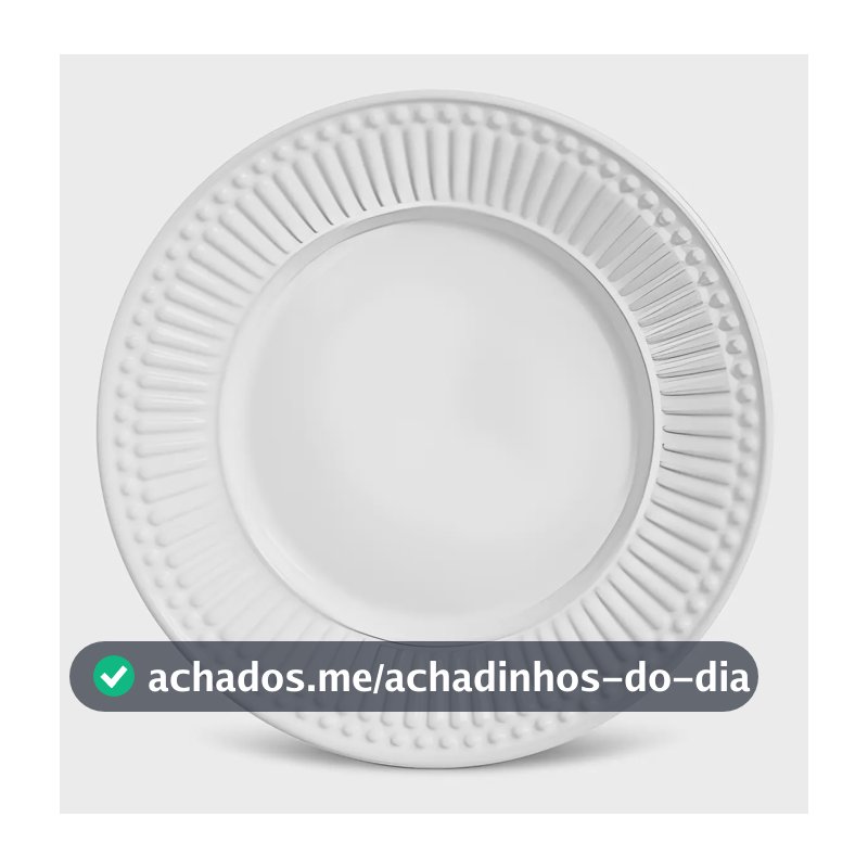 Prato de Sobremesa Branco Cerâmica Porto Brasil Ø20,5cm Roma Jogo 6