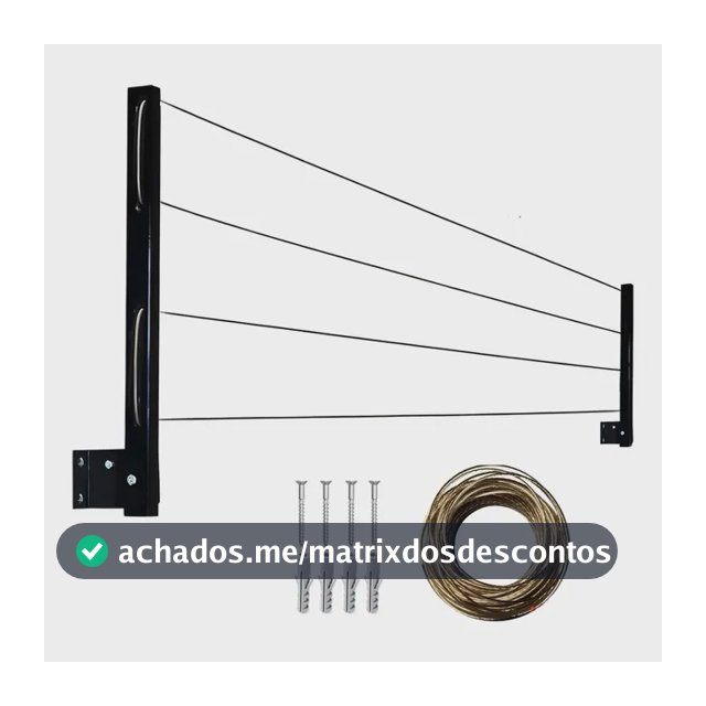 Varal Reforçado De Roupa 60 Kg Dobrável Para Parede Fortmaq