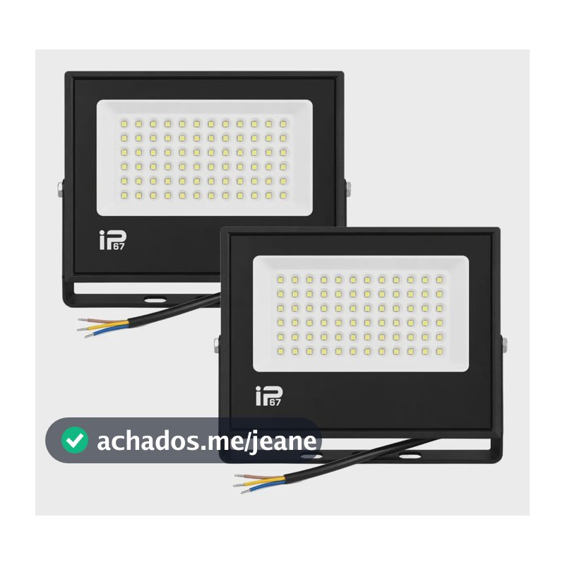 Kit 2 Refletores Super Led Holofote 500w Econômico Resistente Para Fachadas E Jardins Branco Frio Bivolt