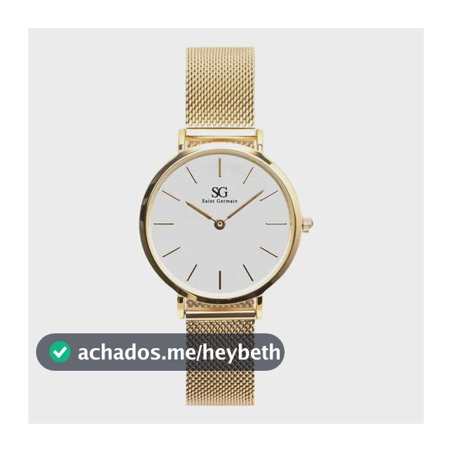 Relógio Feminino Dourado Chelsea Gold 32mm Fundo Branco Saint Germain