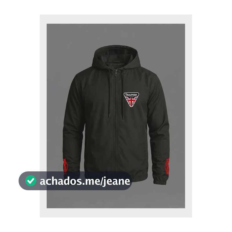 Jaqueta Corta Vento Triumph Estilo Proteção Tiger Scrambler Preto Triumph Gg