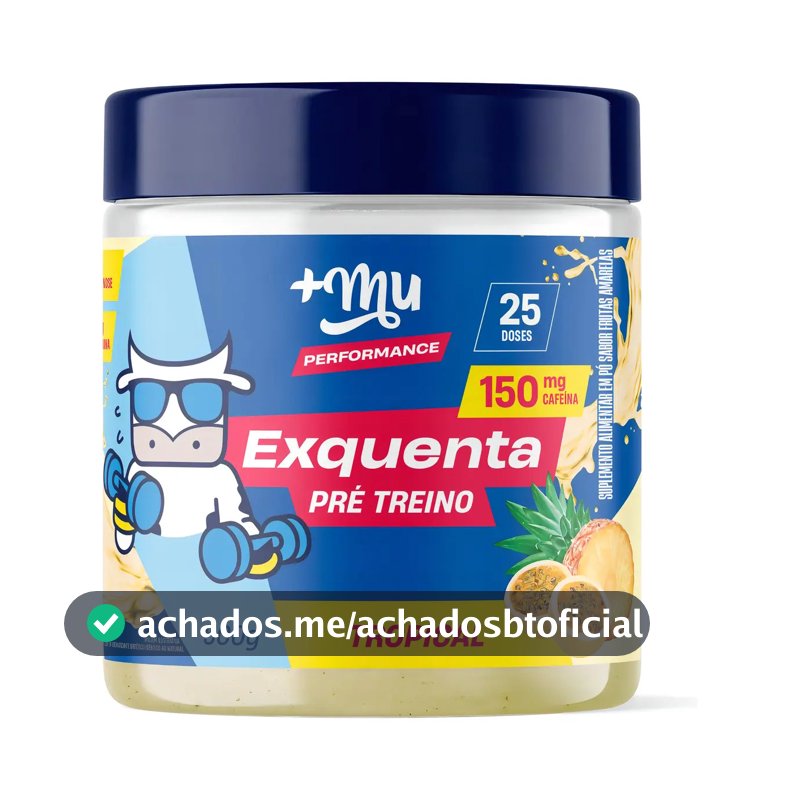 Suplemento em pó +Mu Performance Pré treino Exquenta sabor Abacaxi e Maracujá x 500g