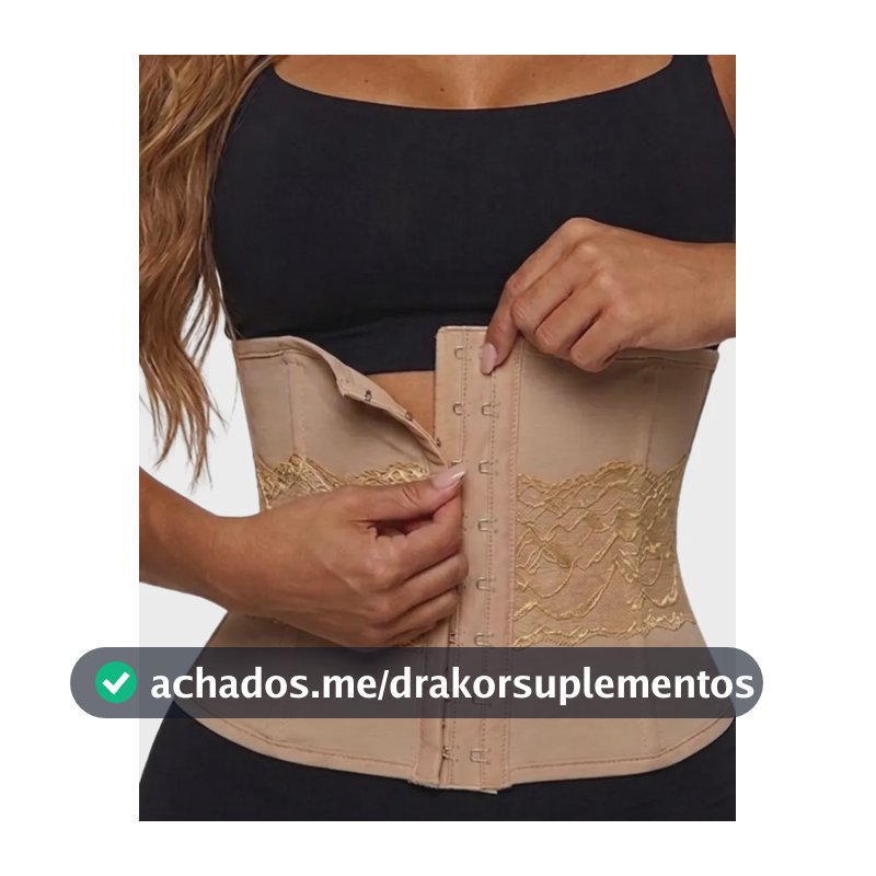 Cinta Modeladora Abdominal Feminina Barbatanas Renda Bege Único