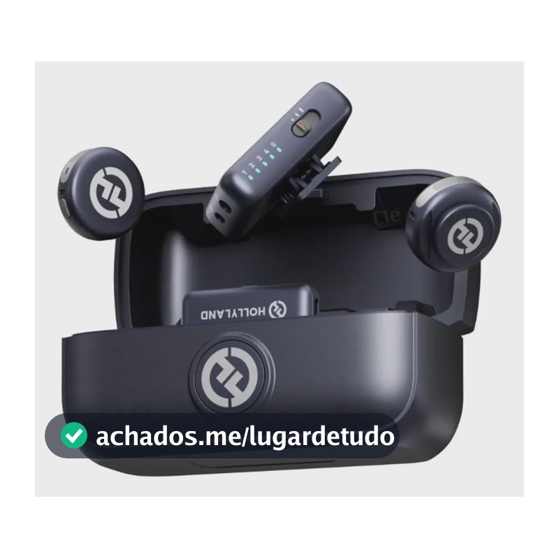 Microfone Lapela Hollyland Lark M3 Sem Fio Combo Com 2 Microfones e Receptor USB-C