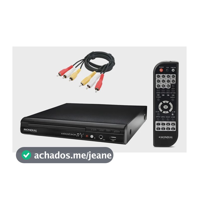 Dvd Player Mondial Mp3 Usb Karaokê 4860-01 Voltagem Bivolt