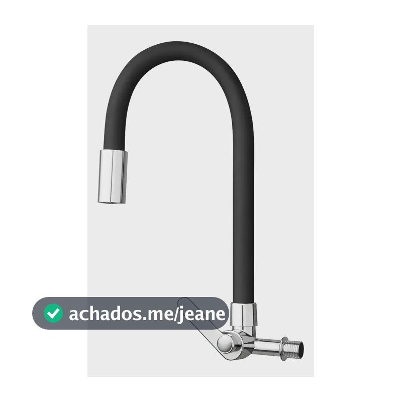 Torneira De Parede Flexível Teraprata Cozinha Emborrachada Preto Fosco