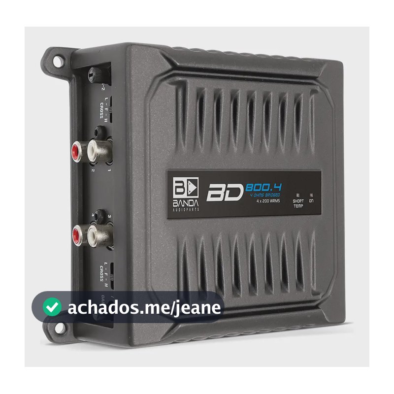 Módulo Banda Bd800w Amplificador 800.4 4 Canais 2 Ohms Preto