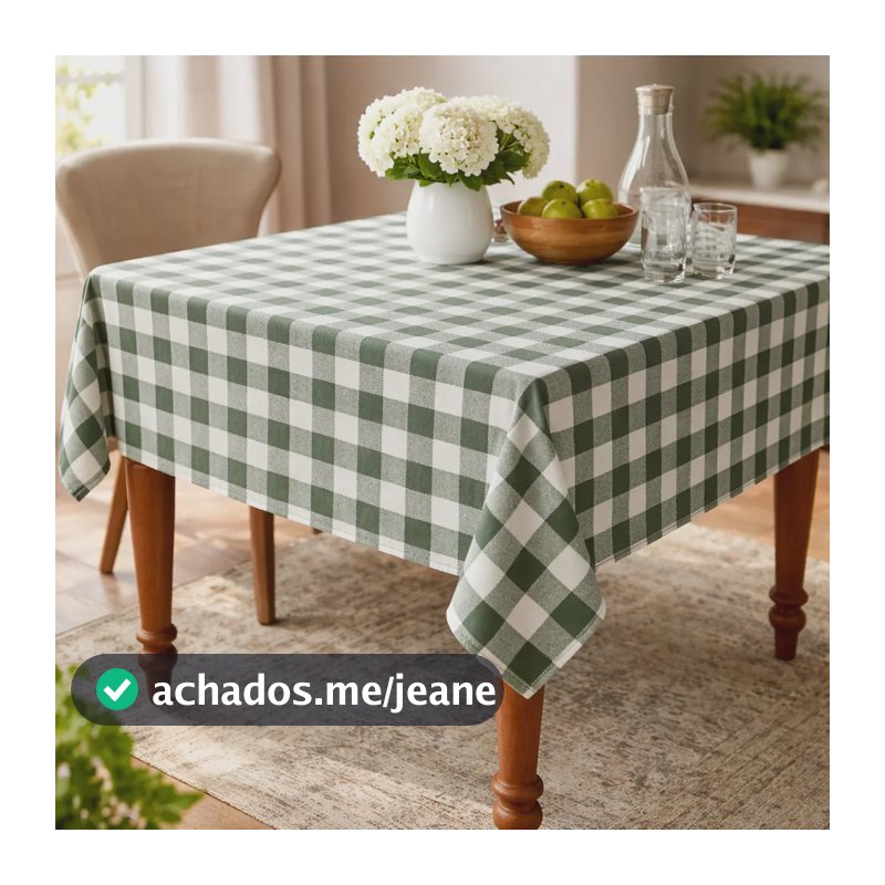 Toalha De Mesa Xadrez Verde Branco Quadrada 1,50 X 1,50 Verde E Branca Xadrez