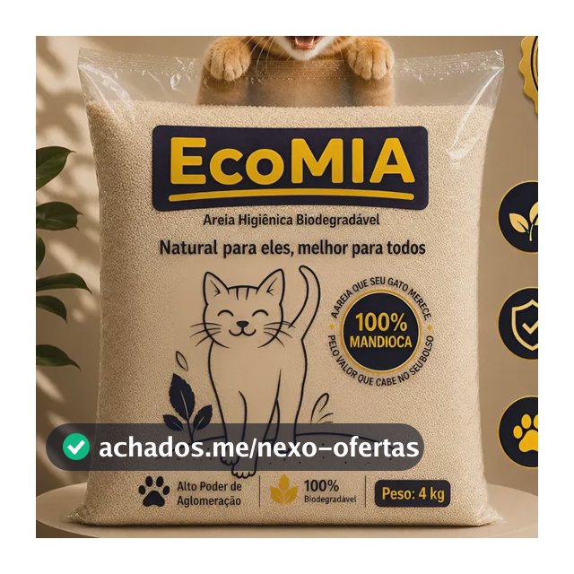 Areia Biodegradável Ecomia 4kg Feita De Mandioca Natural