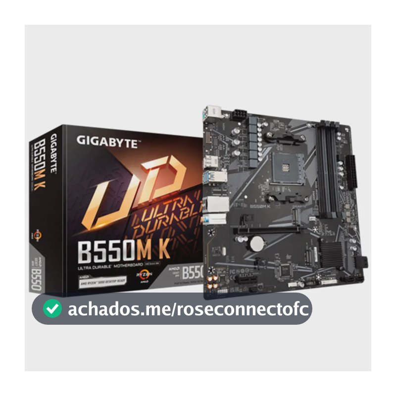 Placa-Mãe Gigabyte B550M K para AMD Ryzen, DDR4 e Socket AM4
