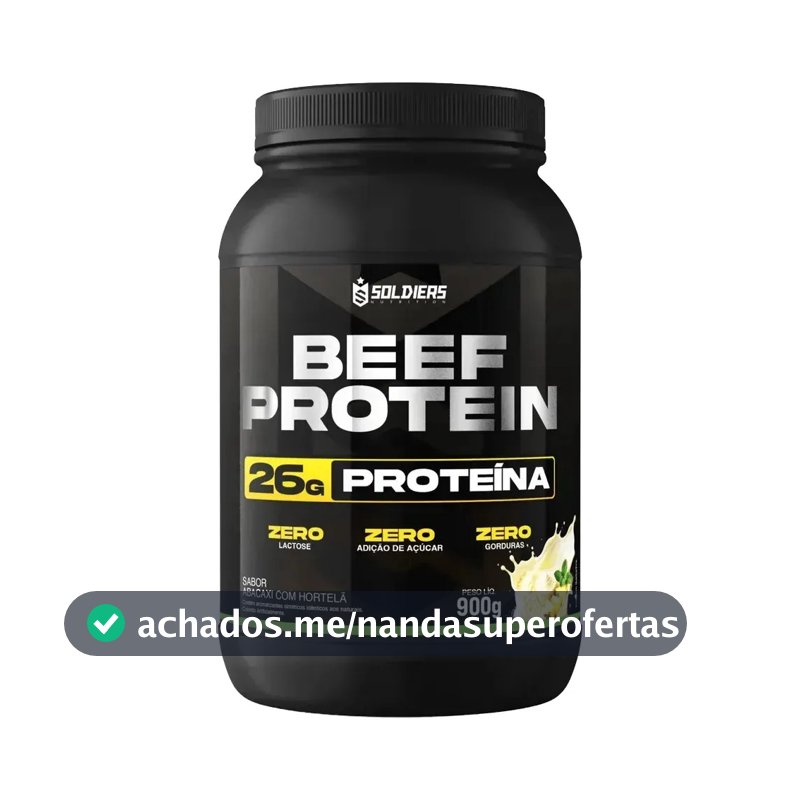 Proteína Beef Protein Zero Lactose Suplemento Alimentar Em Pó Abacaxi Com Hortelã 900g - Soldiers Nutrition