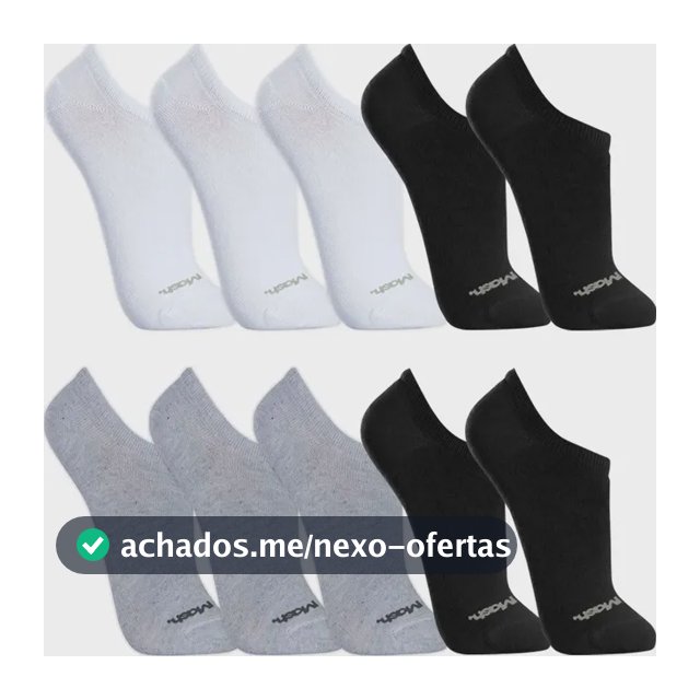 Kit 10 Pares Meias Mash Invisível Soquete Sapatilha Algodão