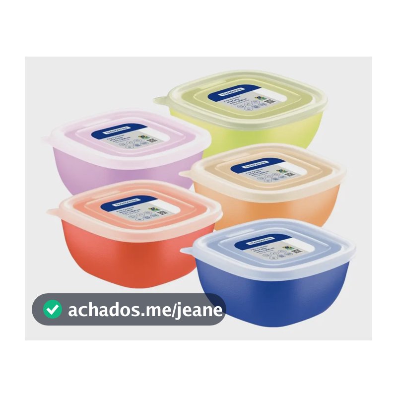Potes Tramontina 300ml 5 Pote E Tampa Mixcolor