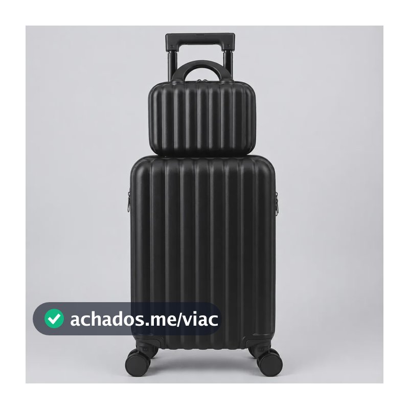 Mala De 10kg Bordo De Mão Bloguerinha Com Frasqueira Preto Liso