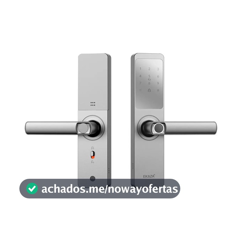 Fechadura Digital Inteligente Biometria Lyra Wifi Ekaza Alumínio Prateado