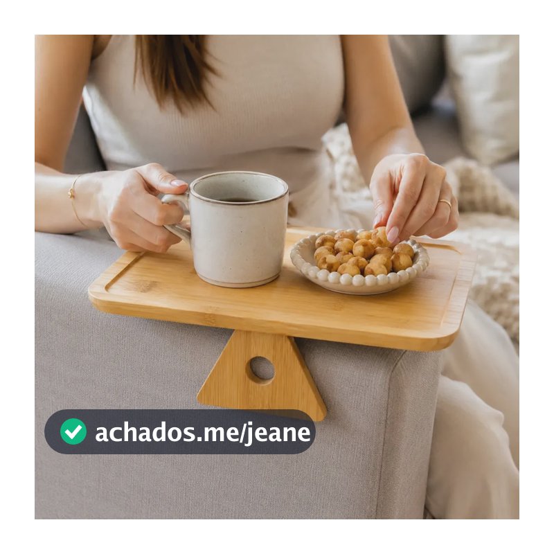 Bandeja Dobrável De Bambu Natural P/ Braço De Sofá Aço Inox Palha Elegante Natural Sustentável Resistente Servindo Bebidas Petiscos Compacta Leveza Bebidas Almoço Frutas Alimentos refeição lanche