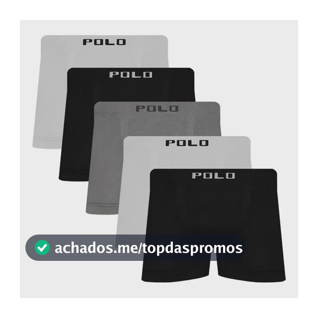 Kit 5 Cuecas Boxer Polo Star Microfibra Conforto Sortida