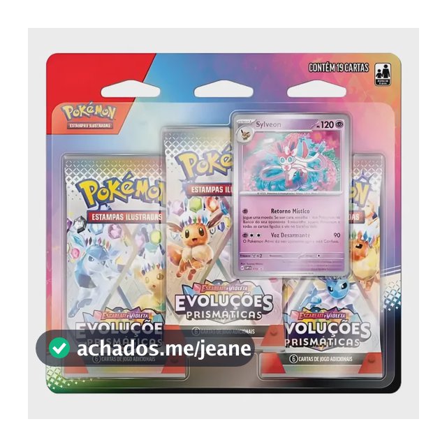 Sylveon Blister Triplo Pokémon Ev8.5 Evoluções Prismáticas Escarlate E Violeta 8.5 Evoluções Prismaticas Sylveon Português