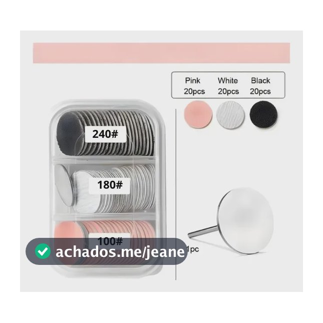 Broca Unha Disco Para Remoção Polimento+refil 240# 180# 100# Kit Broca - Refil