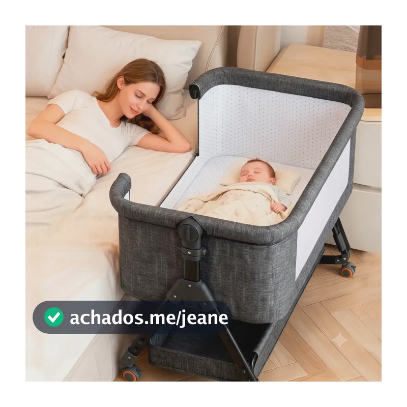 Berço Portatil Americano Acoplado Moises Bebe Balanço Mosqueteiro I Love Baby ®