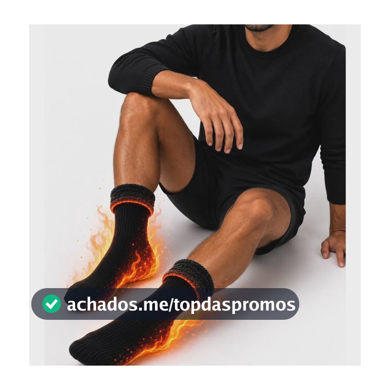Kit 6 Meias Térmicas Quentes Cano Alto God Talent Cores Sortidas Liso Único 34-44