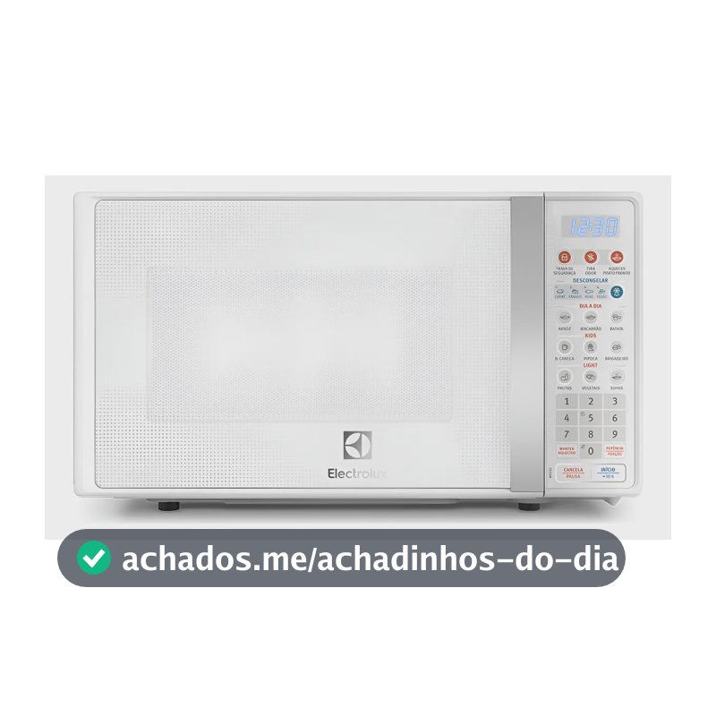 Micro-ondas MTO30 20L Com Função Tira Odor e Descongelar Cor Branco Electrolux