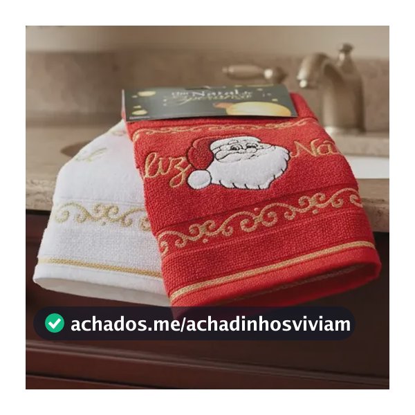 Kit 2 Toalha Natalina Para Lavabo Appel Natal Papai Noel