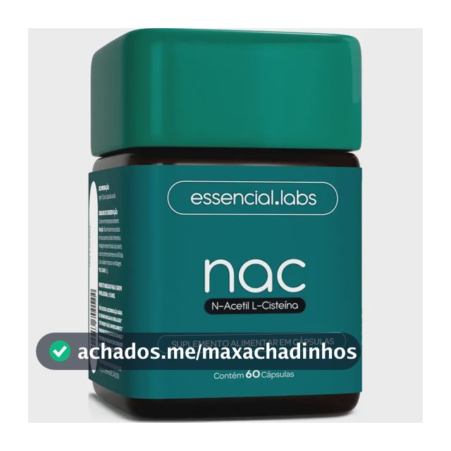 NAC 600mg - Fórmula Exclusiva com Máxima Concentração e Pureza - N-Acetil L-Cisteína - 60 Cápsulas
