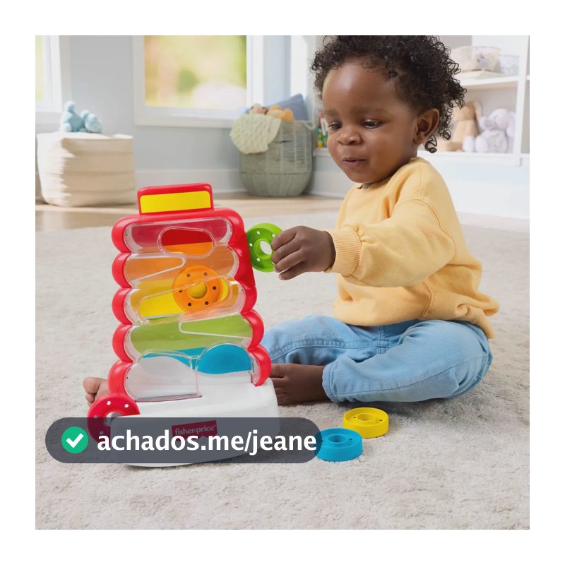 Drop Through Rock-A-Stack Fisher-Price: argolas que rolam