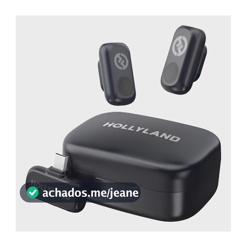 Microfone Hollyland Lark A1 Usb-c Duplo P/ 2 Pessoas Sem Fio Cinza-escuro