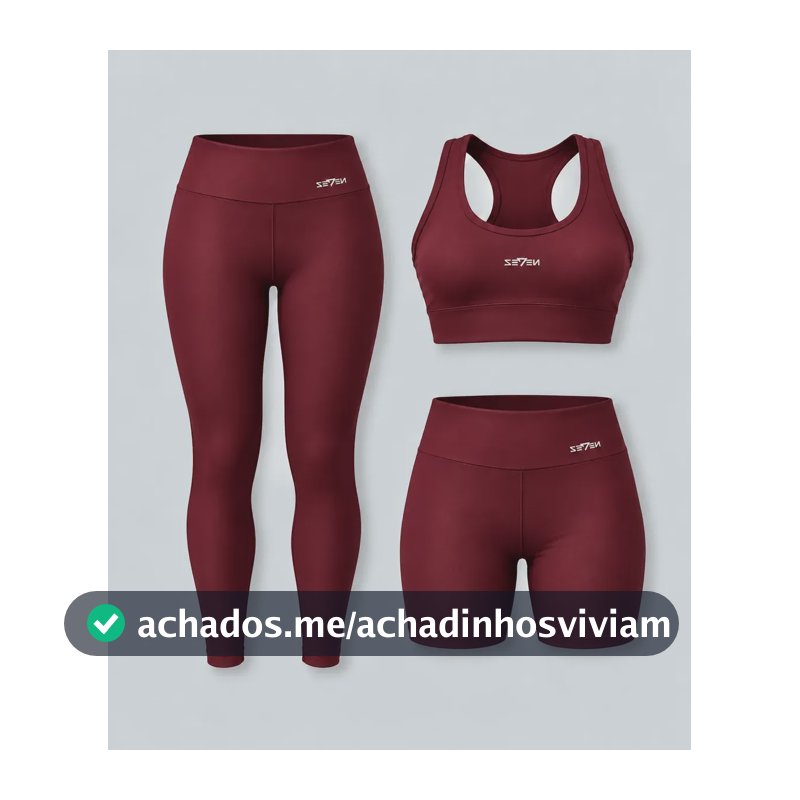 Kit Conjunto Feminino Fitness Top Nadador + Legging + Short Bordô M
