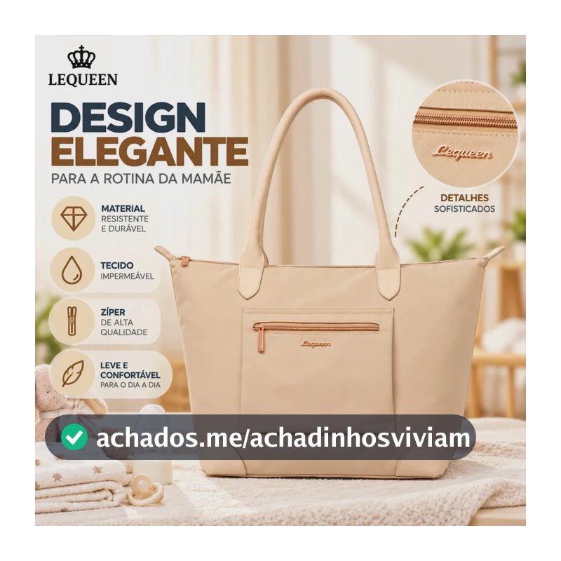 Lequeen Bolsa Maternidade Feminina MamãE Bebê Moderna Cor Beige 25L Bolsa Maternidade Grande Kit De Bolsas Maternidade Bege