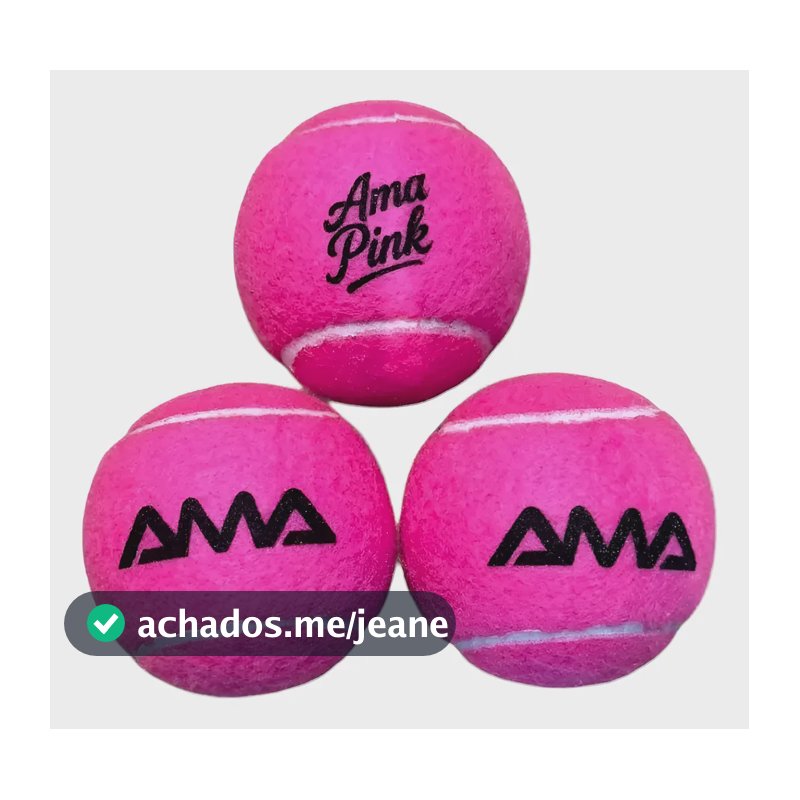 Kit 3 Bolinhas Bola De Beach Tennis Ama Sport Pink Rosa Rosa-chiclete