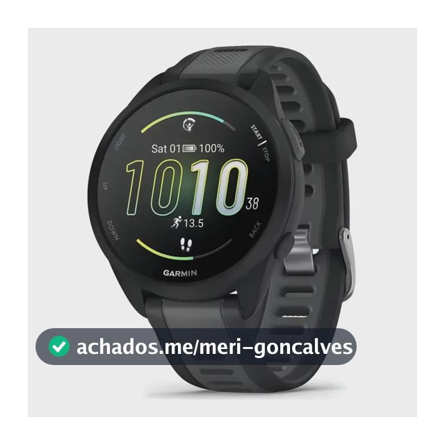 Relógio Garmin Forerunner 165 Basic Amoled Preto Desenho da pulseira Mesh