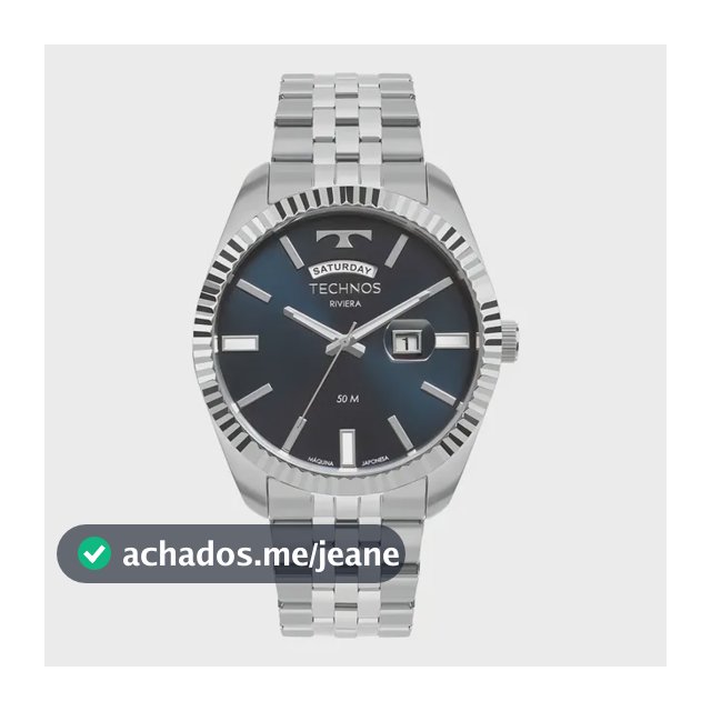 Relógio Prata Masculino Technos Riviera 2350ai/1a