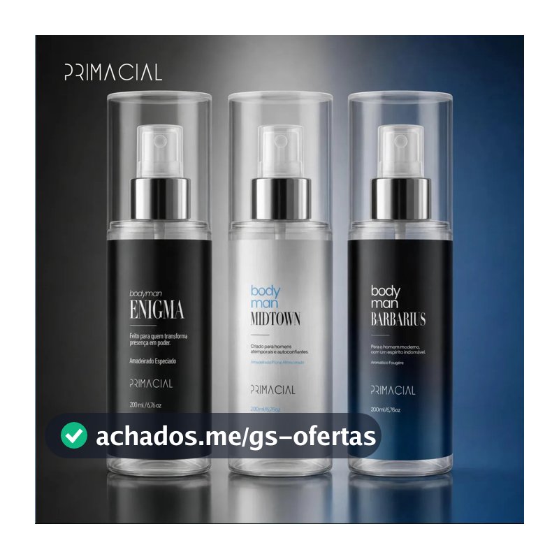 Kit Body Splash Masculino Barbarius + Enigma + Midtown 200ml