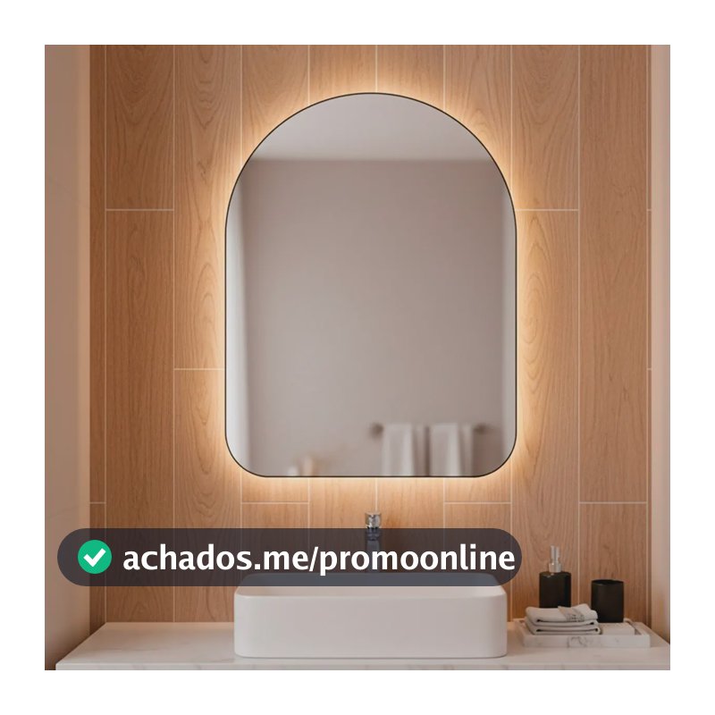 Espelho Orgânico Capela Led 44x64 Para Sala Quarto Banheiro Moldura Capela Led Frio