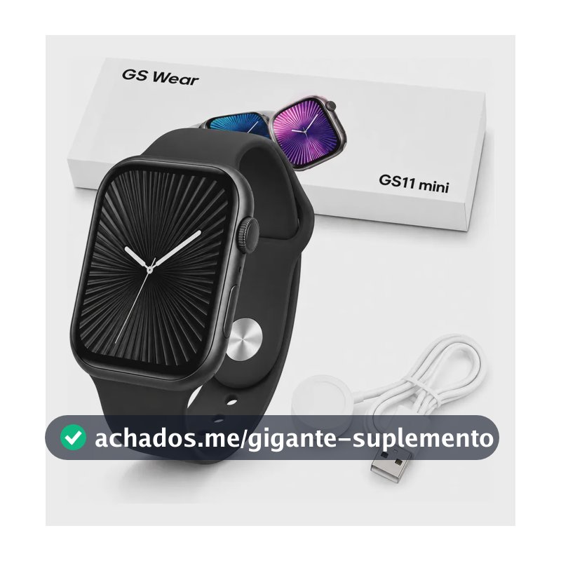 Relogio GSWEAR Smartwatch S11 Mini Series 11 42mm Whatsapp GPS NFC Esporte Fitness CHATGPT / PRETO