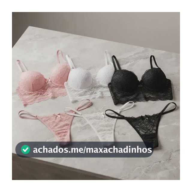 Lingerie Cropped Kit C/3 Conjuntos De Lingerie Tanga Fio