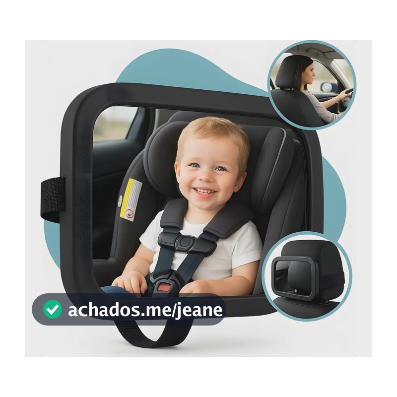 Espelho Retrovisor Bebe Conforto Interno Para Carro Segurança Com Giro 360 Graus Marca Homeroarte