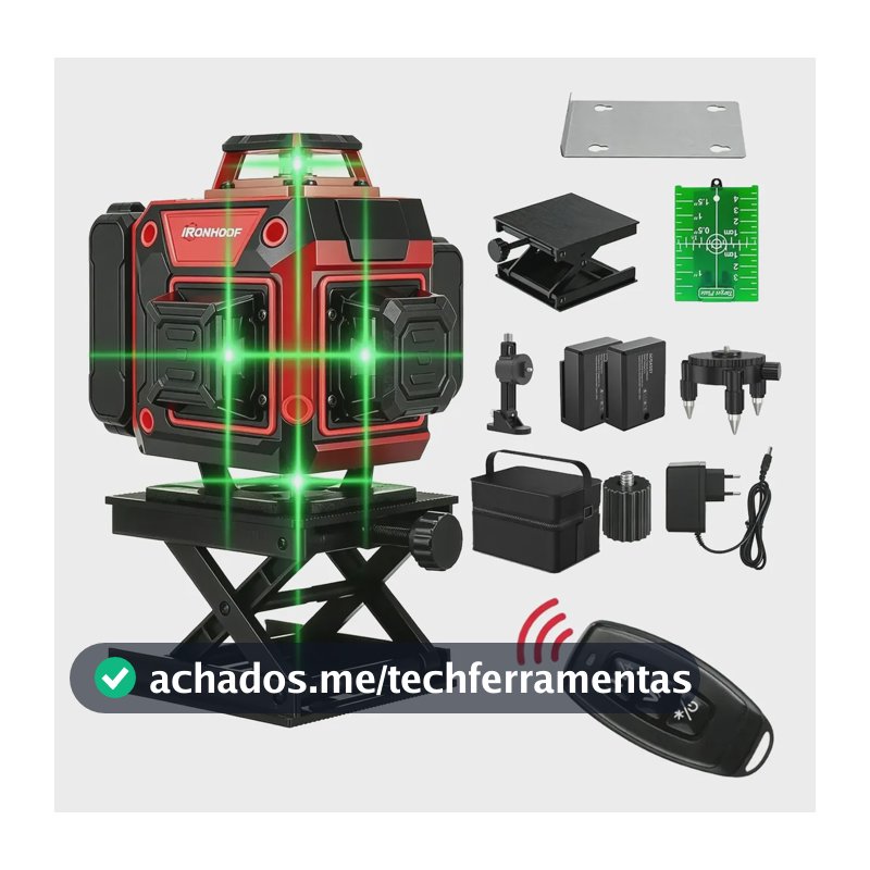 Nível A Laser 16 Linhas Verde Linha 2 Bateria Recarregável