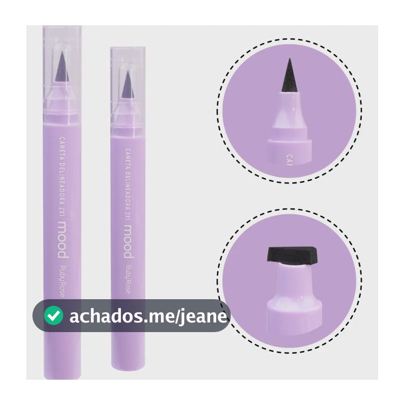 Caneta Delineadora Gatinho Mood Ruby Rose Preto Matte 2x1