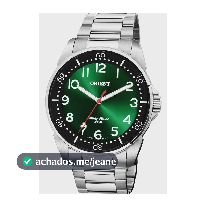 Relógio Orient Masculino Verde Analógico Aço Inoxidável Iluminator