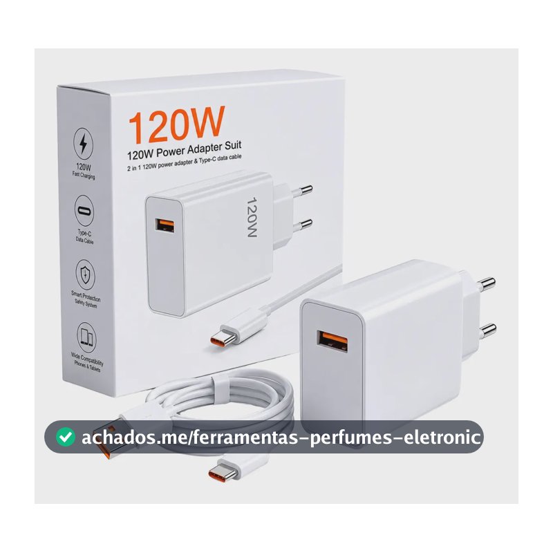 Kit 10 Carregador Tipo C Turbo 120w Cabo Atacado Revenda Nfe