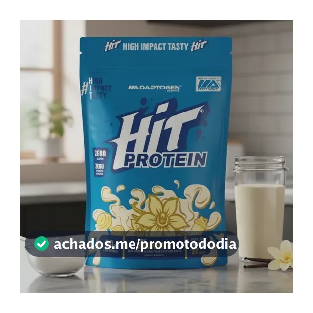 Suplemento Hit Protein Adaptogen Science sachê 900g Whey Protein Zero Gluten Zero açucar Sabor Baunilha
