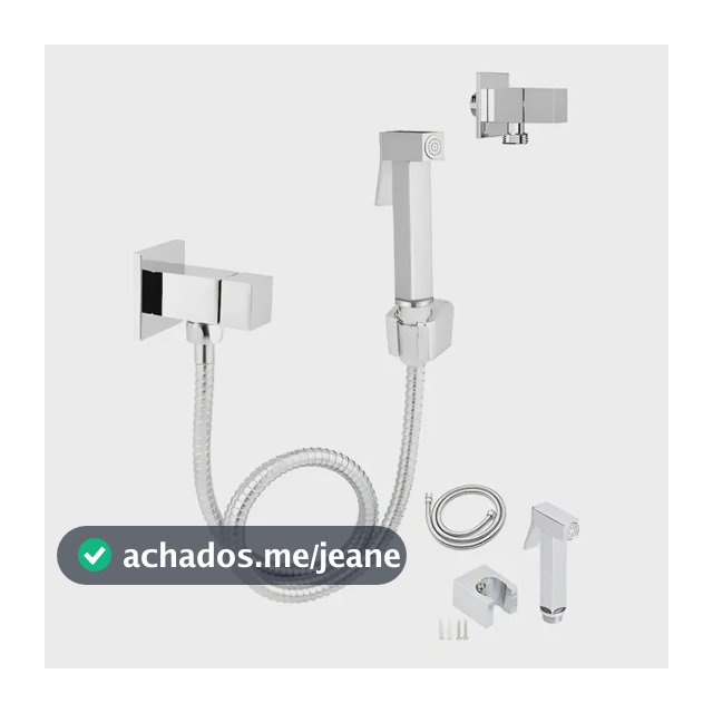 Ducha Higiênica Inox Quadrada Banheiro Lavabo Luxo Cromado